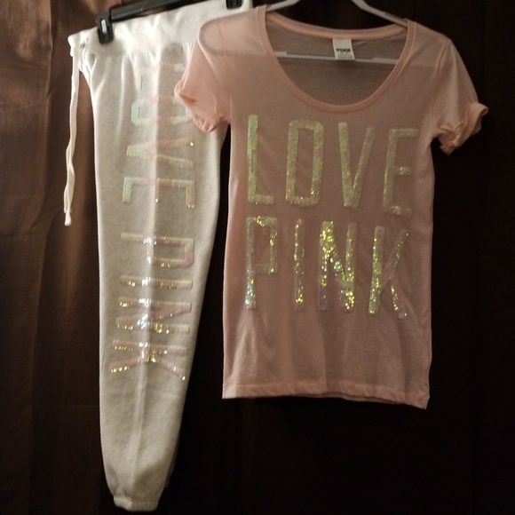 PINK Victoria's Secret Pants - ➡️ VERY VERY GENTLY WORN PINK OUTFIT⬅️